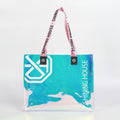 New Style Waterproof  Transparent Iridescent Stylish Holographic Pvc Gift Shopping Bag clear Hologram Laser TPU Tote Beach Bag