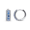 LOZRUNVE 925 Sterling Silver Colored Emerald Sapphire Bold Hoop Earring Bijoux