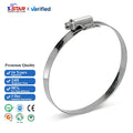50mm W1 W2 W4 Stainless Steel German Hose Clamps with Polished Smooth Belt for Pipe Connection (Inch)