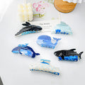 Ocean Series Creative Blue Whale Fish  Hair Clips PVC Hair Claws Womens Accesorios Para El Cabello