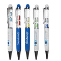 Custom 1.0mm Metal Sand Clock Floater Pens Cheap Liquid Ballpoint with Hourglass Floater 10 Colors Available