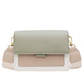 Trending Fashion Handbags Wide Strap Shoulder Ladies Hand Bags Contrast Color PU Leather Simple Women Leather Crossbody Bags