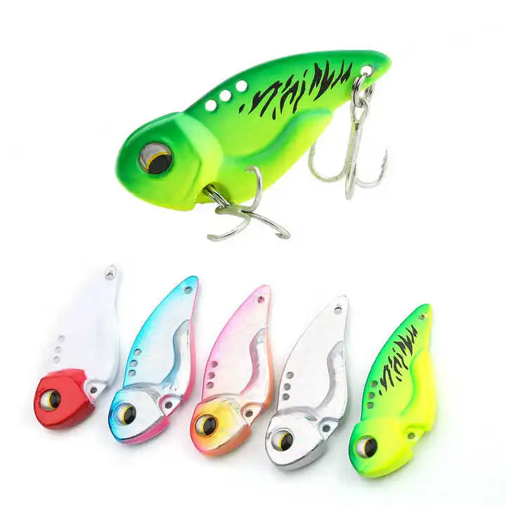 20g Artificial Sinking VIB Fishing Lure Steel Blade Spoon Bass Baits for Ocean Boat Trout Fishing