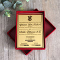 Red Suede Extravagant Wedding Invitations Gift Box with Gold Mirror Acrylic Card