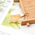 Looks Special and Natural Shaped Natural Citrine Irregular Shape Faceted Drop Pendant