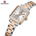 NAVIFORCE 9252L Arabic Numbers Watch Square Couple Watches Minimalist Geometric Design Trendy for Ladies Original Quartz Watch