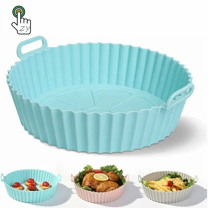 Molde Silicona Para Freidora De Aire Freidora De Aire Silicon 2-Pack Air Fryer Silicone Airfryer Liner Pot Baking Tray Basket