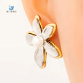 SUMMLY Vintage Flower Shape Waterproof  Hypoallergenic 18K Gold Plated Stainless Steel Stud Earrings Fashion Jewelry