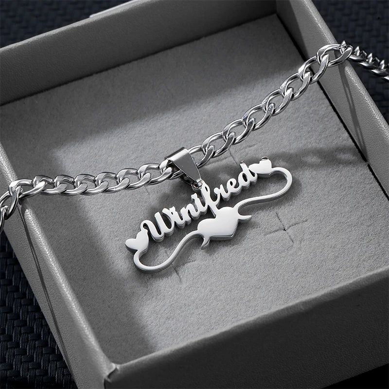 Custom Name Necklace Personalized Stainless Steel Pendant Fashionable Gorgeous Womens Jewelry Unique Custom Gift for Her