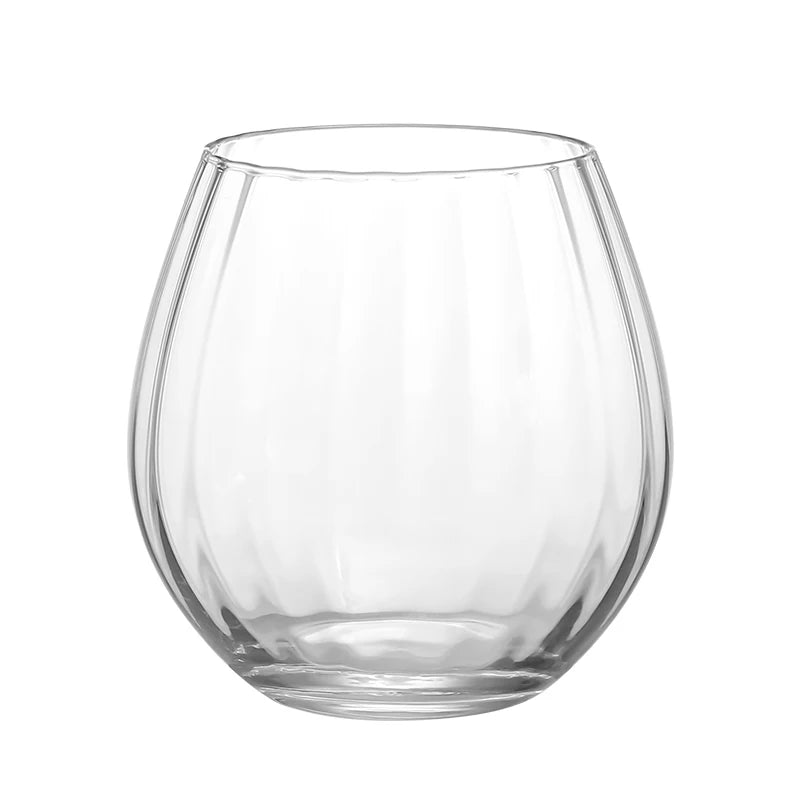 Wholesale Pumpkin-Shaped Stemless Wine Glasses Whisky Home Party Use Transparent Drinking Cups Restaurant Use