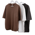SanDian Heavy Cotton Thick Collar Oversized T-shirt Custom Screen Puff Printing Men's Tshirt Drop Shoulder Boxy T Shirt AMEKAJI
