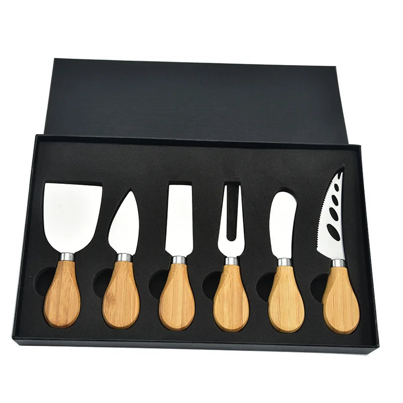 Wood Handle Cheese Slicer Cutter Knives Set Cheese Knives Set