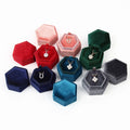 Corduroy Cloth Heaven and Earth Cover Hexagonal Creative Jewelry Ring Box Necklace Box Proposal Jewelry Packaging Gift Box Whole