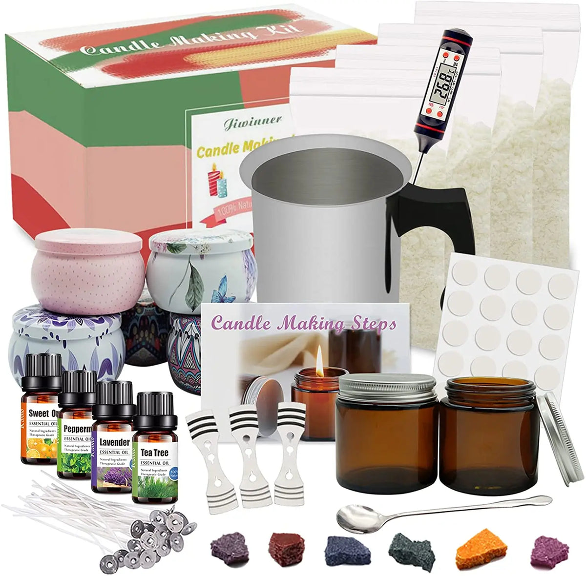 Wholesale Good Quality Soy Wax Beeswax Candle Making Kit for Christmas-Colored Candles with Iron Cans and MoldMaking