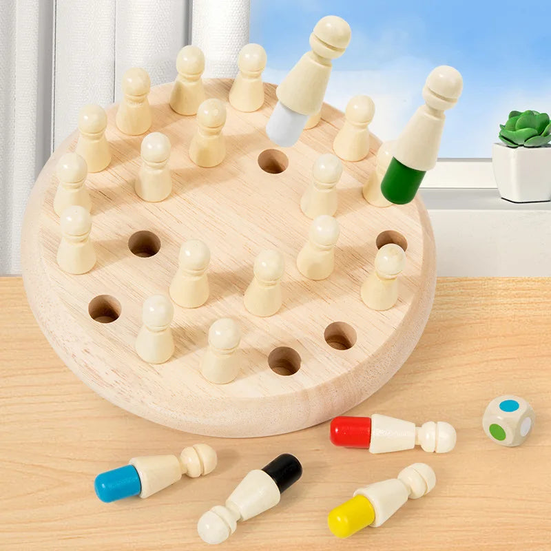 Wholesale Eco-Friendly Educational Kids Wooden Memory Match Stick Chess Games Memory Match Stick Board Game for Family Party