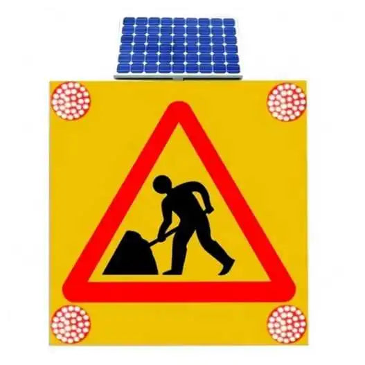 New High Solar Panel Reflective Screen Printing EGP LED Flashing Board Safety Traffic Warning Sign