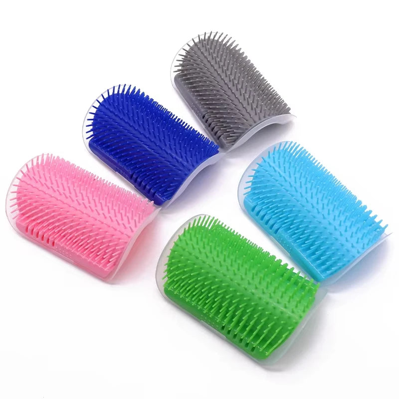 PP Silicone Self-Cleansing Comb Brush Grooming Trimmer Tool Cats Dogs Wall Corner Self-Grooming Includes Cleaning Capability