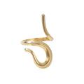 BM Quality Women Jewelry Wholesale Irregular Geometric Stainless Steel Open Snake Shape Rings