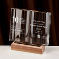 ADL Classic Customized Logo Wooden Plaques Book Trophy Awards UV Printed Crystal Glass Laser Engraved Polished Souvenir Model