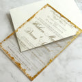 Custom Gold Edges Clear Acrylic Invite Wedding Invitation Card with Match White Paper Envelope