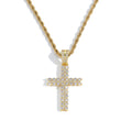 CN453 Brass CZ Cross Pendant  Hip Hop Jewelry Small Cross Necklace for Party Gift