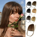 Light Color Real Human Hair Stock Dark Brown Blunt Air Bangs Front Hair Fringes Bangs Clip in Neat Women Fringes