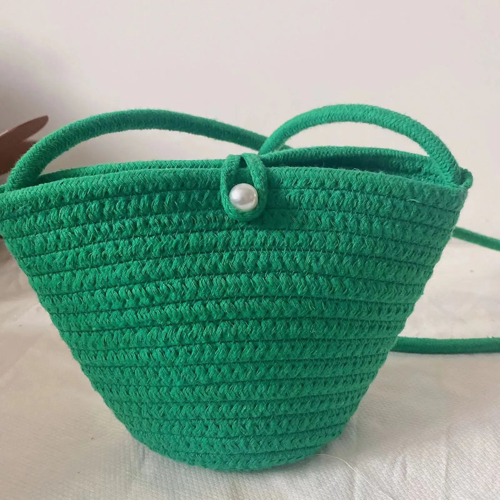 New Fashion Straw Single Shoulder Crossbody Bag Foreign air Bucket Bag Braided Holiday Beach Bag Ladies' Crossbody Bag