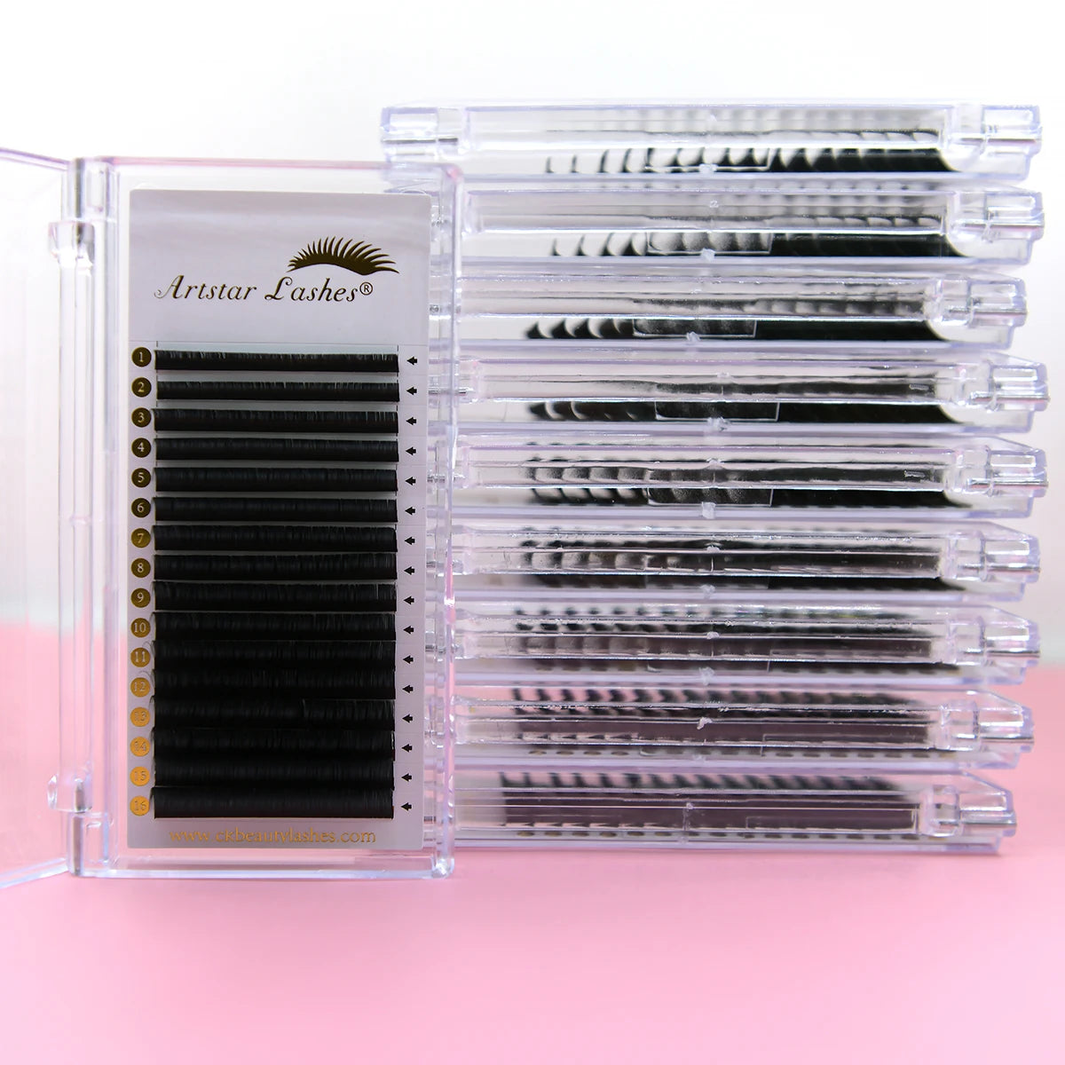 Matte Black Velvet CC D Custom Logo Individual Mink Eye Lash Extensions 0.03 0.05 0.07 Sizes Mega Volume Wholesale Trays
