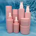 Luxury 100ml 120ml Empty pink Lotion Skincare Pump Sprayer Packaging 30g 50g Glass Cream Jar Cosmetic Eyelash Serum Bottle Set