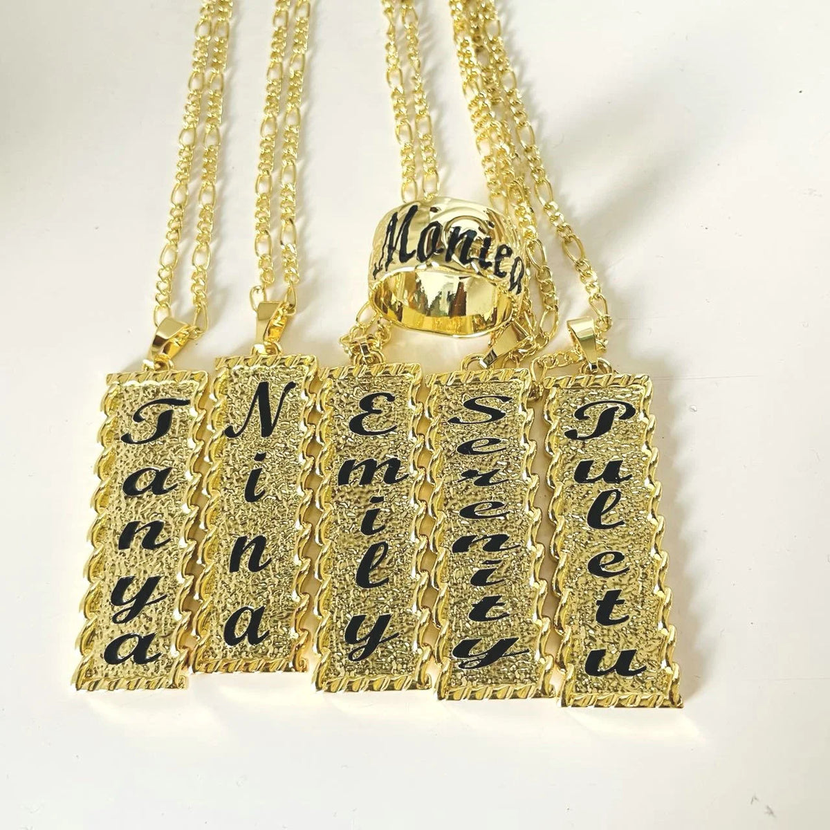 JX120 Vertical Personalized Nameplate Necklace Enamel Flower Rope Chain Jewelry Birthday Graduation Gift Wholesale Boy Men Women MegaBDM