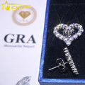 925 Sterling Silver Fine Jewelry Luxury Iced Out VVS Moissanite Diamond Heart Hiphop Earrings