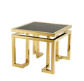 Wholesale Metal Stainless Steel Corner Table Modern Home Furniture Luxury Golden Stainless Steel Square Glass Sofa Side Table