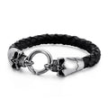 KALEN Punk Fashion Jewelry Men Stainless Steel Cowhide Bracelets Bangles