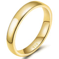 OAHLAN Women Men's Wedding Jewellery 4MM 14K Gold Plated 925 Sterling Silver Ring