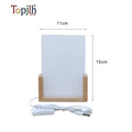 Topjlh Sublimation Blanks Acrylic Photo Night Light USB U Shape Photo Frame Custom Printing Wood  LED  Light for  Fathers Day