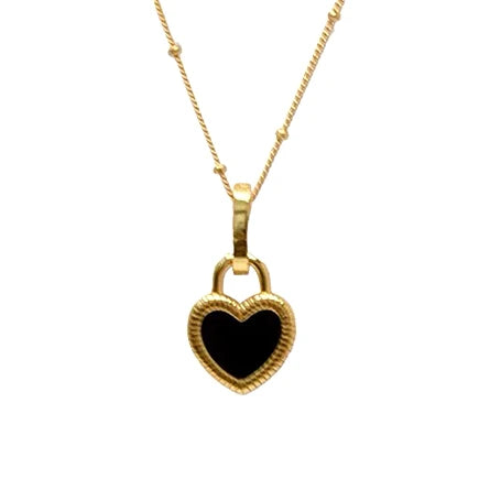Korea Versatile Collarbone Chain High Sense Double Sided Shell Necklace Romantic Heart Pendant Necklace for Women