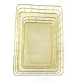 Premium Rose and Gold Metal Iron Wire Plating Storage Basket for Wardrobe Organization