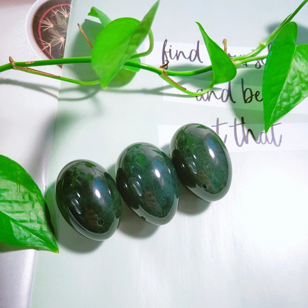 Huiying 2025 Sale Hot Gemstone Nephrite Jade Yoni Polished Yoni Eggss Natural Jade Polished Yoni Eggs Set