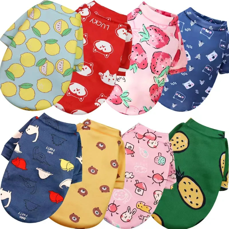 Wholesale Spring Autumn Winter Clothes Cartoon Designer Dog Clothes Cute Puppy Pet Dogs Apparel Clothes for Pets