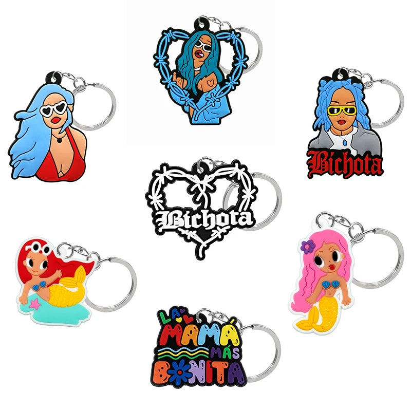Wholesale Pvc Super Star Key Chain Fashion Design Key Ring Famous Image Key Holder Cute Souvenir Party Accessories Bag Pendant