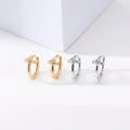 Cubic Zirconia Jewelry Trendy Huggie 925 Sterling Silver Cross Hoop Earrings Women