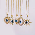 NM1220 18K Gold Resin Evil Eyes Eyeball Choker Necklace Good Luck Layered Necklace Evil Eyes Amulet Jewelry Gift for Women