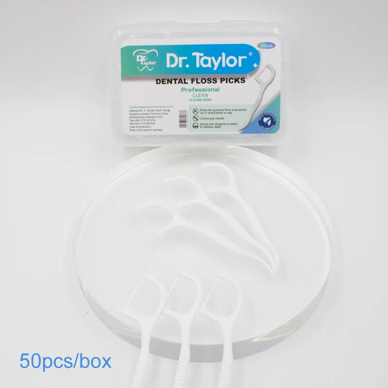 50pcs box packing tooth pick floss picks dental floss pick for home use
