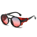 2023 Vintage Round Frame Leather Sunglasses Trendy Hip Hop Unisex Sun Glasses