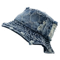 New Arrival in Stock Unisex Casual Travel Party Distressed Denim Bucket Hats 100% Cotton Washed Image Business Outdoor