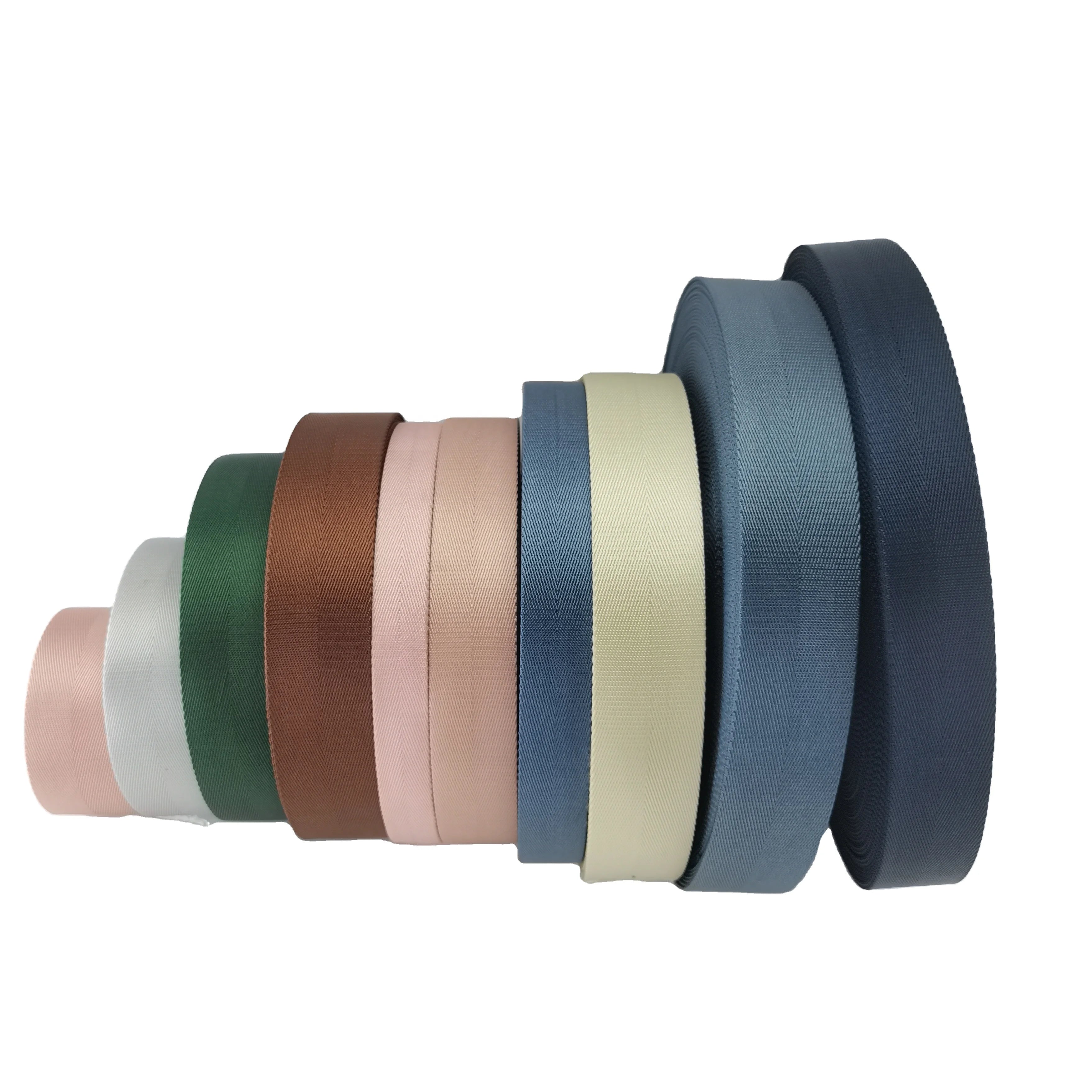 Hot Sale Colorful 100% Nylon Webbing for Bag Strap Herringbone Pattern Ribbon for Belt