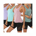 Hot Selling Women's Solid Racerback Sleeveless Quick Dry Spandex Vest Breathable Knitted Basic Fitness Training Sports Running