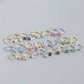 SP Luxury Style High Quality Zirconia Turquoise Setting Pure S925 Sterling Silver Made Hoop Earrings