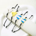 18K Gold Plated Enamel Nicaragua Flag Charm Bracelet Stainless Steel Enamel Nicaraguan Map Charm Macrame Rope Cord Bracelet