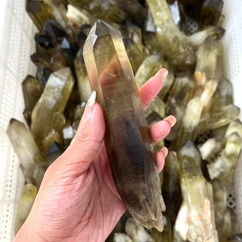 Wholesale Crystal Raw Point Natural Point Wand Crystal Smoky Citrine Cluster for Decoration